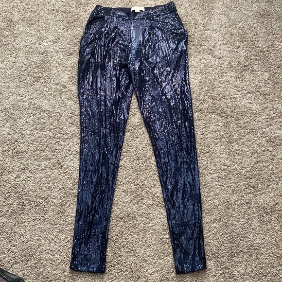 Michael Kors size small women’s sequin pants, full length like new unworn 27” W - Picture 2 of 5